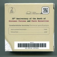 Italia 2022: 2 euro commemorativo "30° Anniversario della Scomparsa di G. Falcone P. Borsellino"  in confezione ufficiale, tiratura 10.000 pezzi -PROOF-
