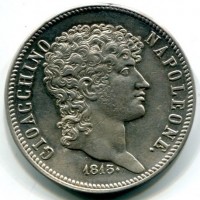 Napoli, Gioacchino Napoleone (1808-1815): 5 lire 1813 (Gigante#12)

