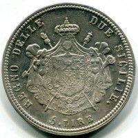 Napoli, Gioacchino Napoleone (1808-1815): 5 lire 1813 (Gigante#12)
