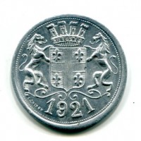 Francia 1921: gettone da 20 cent. "Chemin de v Fer du Bois de Boulogne", diametro 28 mm