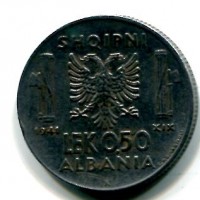 Albania, Vittorio Emanuele III (1939-1943): 0.50 lek 1941-XIX (Gigante#11)
