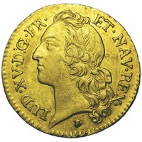 Francia, Luigi XV (1715-1774): luigi 1740-Q "Au bandeau", zecca di Perpignan (Gadoury#341; Friedberg#464), moneta veramente rara con questo abbinamento di date e zecca