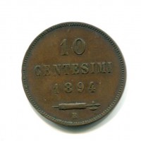 San Marino: 1894, 10 cent. (Gigante#32), con cartellino di provenienza Carlo Crippa
