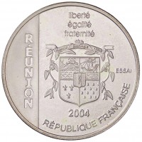 Francia 2004 -REUNION-: 1,5 euro -ESSAI- "Histoire de la Marine Française-Porte-Avions Charles de Gaulle"