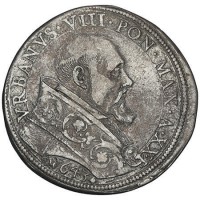 Roma, Urbano VIII (1623-1644): piastra 1643-XXI (MIR#1698/2; Berman#1709; Muntoni#28), grammi 31.7
