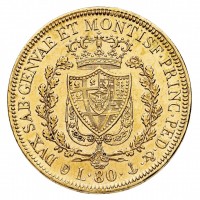 Carlo Felice (1821-1831): 80 lire 1830-Ge (Gigante#12)