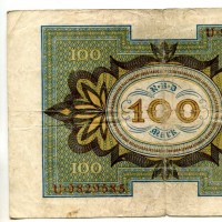 Germania: 100 marchi 01/11/1920, sette cifre (Pick#69a)
