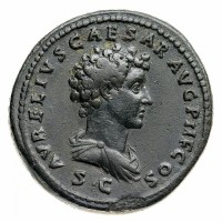 Antonino Pio (138-161 d.C.): sesterzio con Marco Aurelio da cesare del 140-144 d.C. "AVRELIVS CAESAR AVG PII F COS" (RIC,III,171#1212; Cohen#347), grammi 25,8. Ex asta Sternberg/Freeman&Sear, XXVIII, Zurigo 30-10-1995, lotto 111