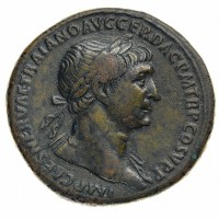 Traiano (98-117 d.C.): sesterzio "SPQR OPTIMO PRINCIPI" (RIC,II,279#483; Cohen#383), gr.24,65, patina cuoio