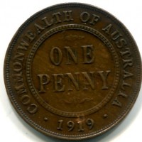 Australia, Giorgio V (1910-1936): 1 penny 1919 (KM#23)
