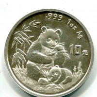Cina: 10 yuan 1996 "Oncia-Panda"