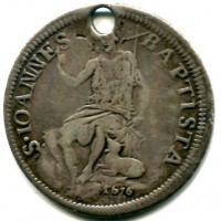 Firenze, Cosimo III De' Medici (1670-1723): testone 1676 (MIR#332/2), forato

