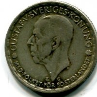 Svezia, Gustaf V (1907-1950): 1 krona 1943 (KM#814)
