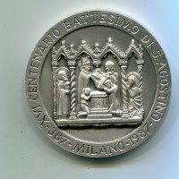 Milano: medaglia 1986 "XVI centenario Battesimo di S. Agostino", 60mm, gr.103,41
