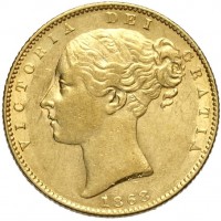 Gran Bretagna, Vittoria (1837-1901): sterlina stemmata 1868 (Spink#3852)