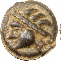 Celti, Remi (prima metà del II sec a.C.): potin "au sanglier" (Scheers#658; DT#153; Gouet/Petit#223 questo esemplare), grammi 4.14, mm 18.5. Ex Y.Cellard 2003