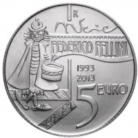 San marino 2013: 5 euro "Federico Fellini" da confezione zecca
