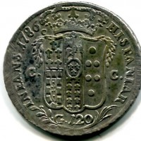 Napoli, Ferdinando IV (1759-1816): piastra da 120 grana 1786-BP  (Gigante#49a)