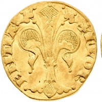 Firenze, Repubblica (1189-1533): fiorino stretto, II semestre 1347, simbolo rocco (Nerio di Lippo) (CNI,XII,45#283; Bernocchi#155), grammi 3.46