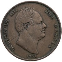 Gran Bretagna, Guglielmo IV (1830-1837): 1 penny 1831 (Spink,435#3845)
