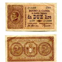 Regno, Vittorio Emanuele III: 2 lire 17/10/1921 (Gigante,BS#7E)