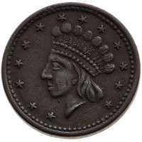 USA, token coinage, 1 cent 1864 "UNION FOREVER " (Fuld#51/341), grammi 2,31