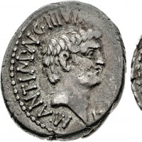 Marco Antonio (+30 a.C.): denario con Ottaviano del 41 a.C. (Crawford#517/2), grammi 3.80
