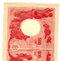 Repubblica Sociale Italiana: 500 lire 08/10/1943 "Grande C" (Gigante#BI,34A)

