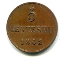 Carlo Alberto (1831-1849): 5 cent. 1842 (Gigante#158)
