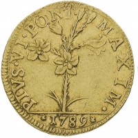 Bologna, Pio VI (1775-1799): doppia romana 1789 (Muntoni,IV,41#180b; CNI,X,345#276), grammi 5.45