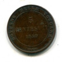 Vittorio Emanuele II, Re Eletto (1859-1861): 5 centesimi 1859 (Gigante#17)

