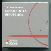 Italia 2023: 5 euro "75° Anniversario Senato della Repubblica", nella confezione originale, tiratura 6.098 pezzi, -Proof-
