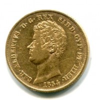 Carlo Alberto (1831-1849): 20 lire 1834-To (Gigante#24)
