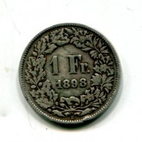 Svizzera, Confederazione: 1 franco 1898
