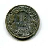 Svizzera, Confederazione: 1 franco 1880
