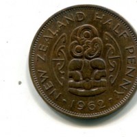 Nuova Zelanda, Elisabetta II (1952-2022): 1/2 penny 1962 (KM#23.2)
