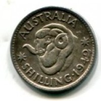 Australia, Giorgio VI (1936-1952): 1 scellino 1942 "Ariete" (KM#39)
