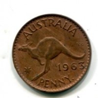 Australia, Elisabetta II (1952-2022): 1 penny 1963 (KM#56)
