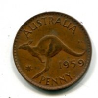 Australia, Elisabetta II (1952-2022): 1 penny 1959 (KM#56)
