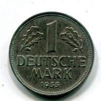 Germania, Rep. Federale (dal 1949): 1 marco 1955-J (KM#110)
