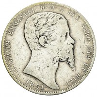 Vittorio Emanuele II (1849-1861): 5 lire 1851-To (Gigante#33)