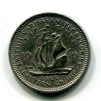 East Caribbean States, Elisabetta II (1952-2022): 10 cent 1965 (KM#5)
