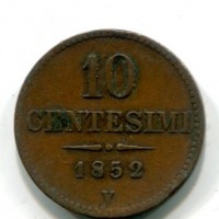 Venezia, Francesco Giuseppe (1848-1866): 10 centesimi 1852 (Gigante#27)
