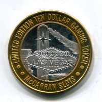 USA, Las Vegas: token da 10 dollari "Aeroporto Mc Carran", gr. 36,68. Diametro 43 mm.
