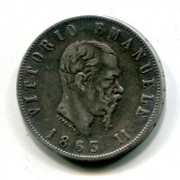 Vittorio Emanuele II (1861-1878): 2 lire 1863-Na (Gigante#56), colpetti al bordo

