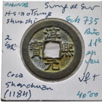 Cina, Song del Sud, Hsiao-Tsung (1163-1189): doppio cash, con il titolo Shun-Hsi (Schjoth#735), coniato 1174-1189