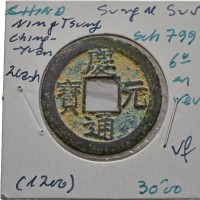 Cina, Song del Sud, Ning T'sung (1195-1224): doppio cash, con il titolo Ch'ing Yuan (Schjoth#799), coniato 1195-1200