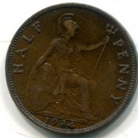 Gran Bretagna, Giorgio V (1910-1936): 1/2 penny 1934 (Spink#4058)
