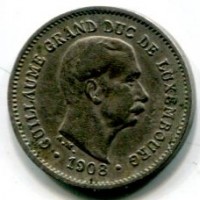 Lussemburgo, Guglielmo IV (1905-1912): 5 centesimi 1908 (KM#26)
