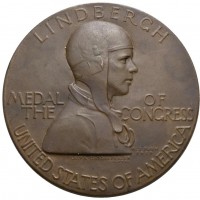 USA: medaglia 1928 "C.LINDBERG", opus Laura Gardin Fraser Baxter#359), grammi 141.85, mm 70